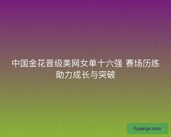 中国金花晋级美网女单十六强 赛场历练助力成长与突破